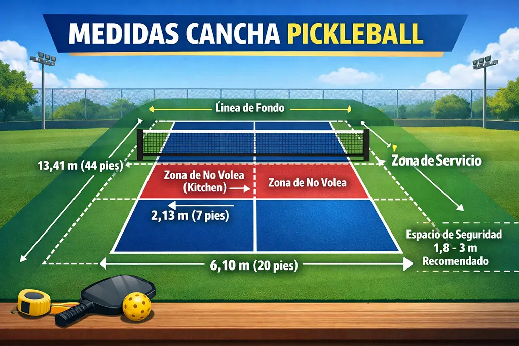 Medidas cancha pickleball