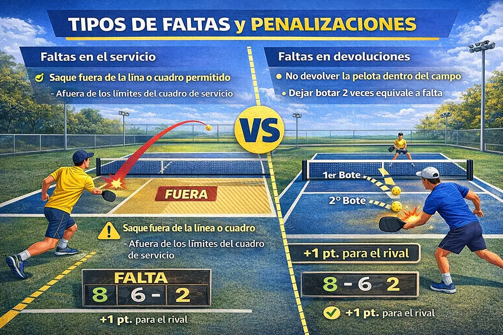 reglas pickleball faltas