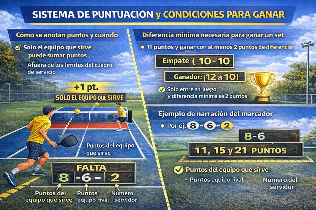 reglas pickleball puntuación